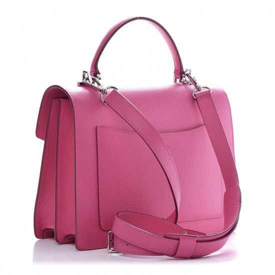 MCM Grained Calfskin Medium Patricia Park Avenue Satchel Sugar Pink