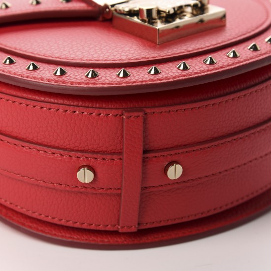 MCM Calfskin Mini Patricia Studded Crossbody Bag Red