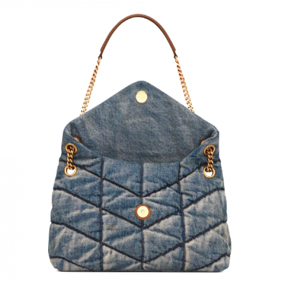 ysl denim pattern mini quilted bag